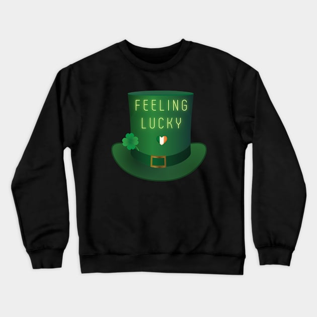 Feeling Lucky St Patricks Crewneck Sweatshirt by clothdesignera